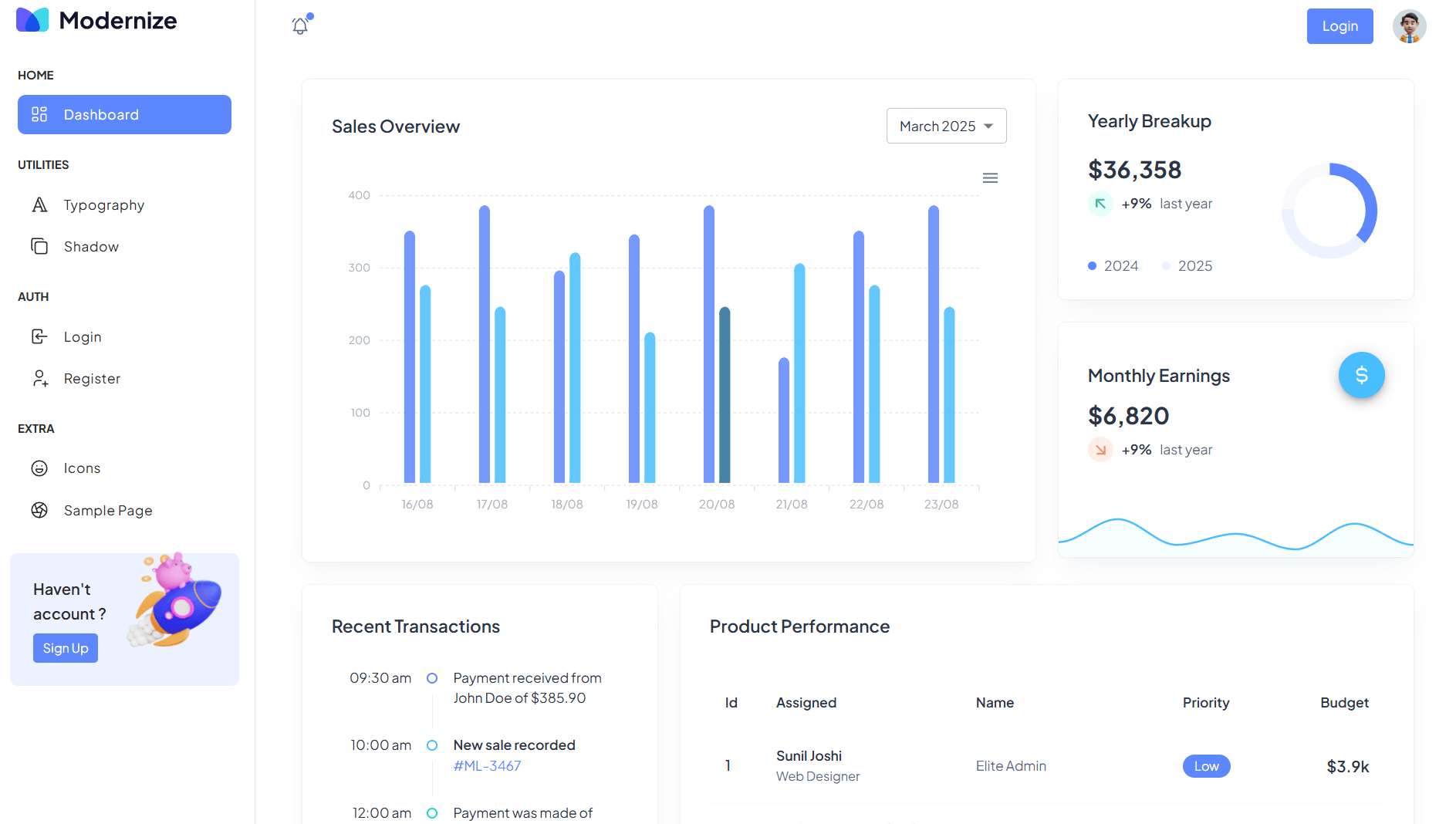 Modernize - Dashboard project image