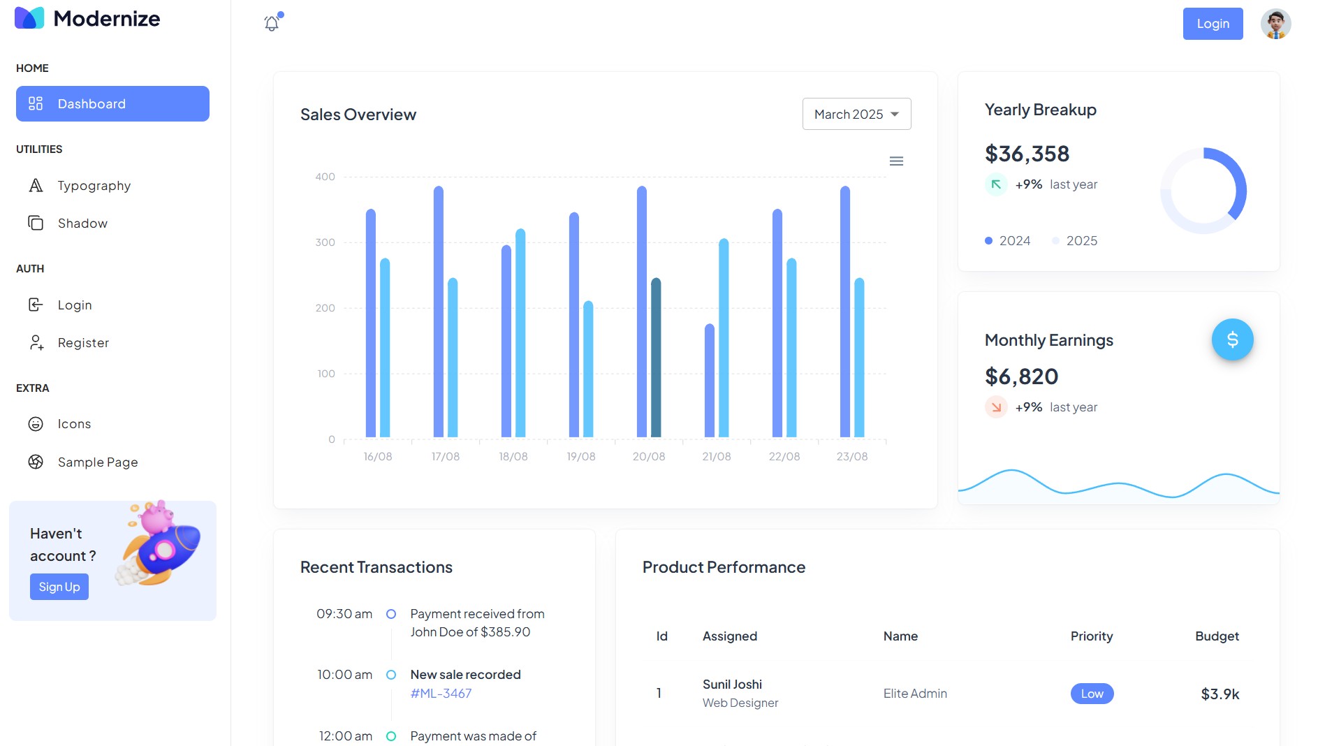 Modernize - Dashboard project image